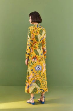 Farm Rio Yellow Summer Garden Maxi Dress 9 Farm Rio Yellow Summer Garden Maxi Dress -Farm Rio Store 306212 03
