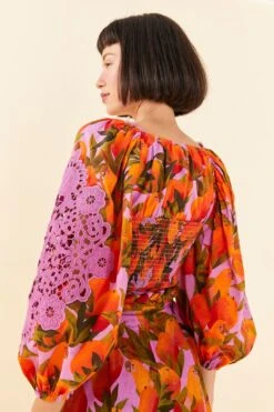 Farm Rio Lilac Mango Macaws Blouse -Farm Rio Store 306230 03