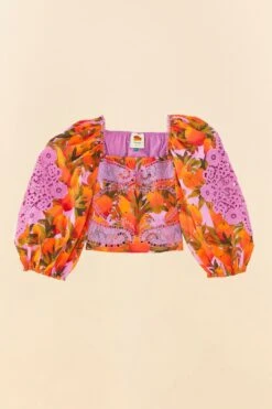 Farm Rio Lilac Mango Macaws Blouse -Farm Rio Store 306230 06