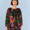 Farm Rio Black Blooming Garden Blouse 1 Farm Rio Black Blooming Garden Blouse -Farm Rio Store 306231 01
