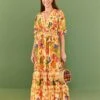Farm Rio Yellow Rio Tapestry Maxi Dress 1 Farm Rio Yellow Rio Tapestry Maxi Dress -Farm Rio Store 306240 01
