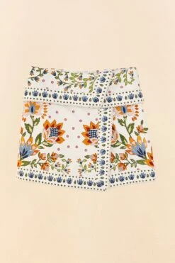 Farm Rio White Summer Garden Mini Skirt 11 Farm Rio White Summer Garden Mini Skirt -Farm Rio Store 306268 06