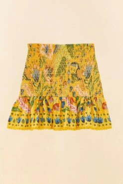 Farm Rio Yellow Summer Garden Mini Skirt 11 Farm Rio Yellow Summer Garden Mini Skirt -Farm Rio Store 306300 06