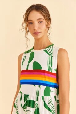 Farm Rio Off-White Rainbow Toucans Organic Cotton Maxi Dress 9 Farm Rio Off-White Rainbow Toucans Organic Cotton Maxi Dress -Farm Rio Store 306321 03