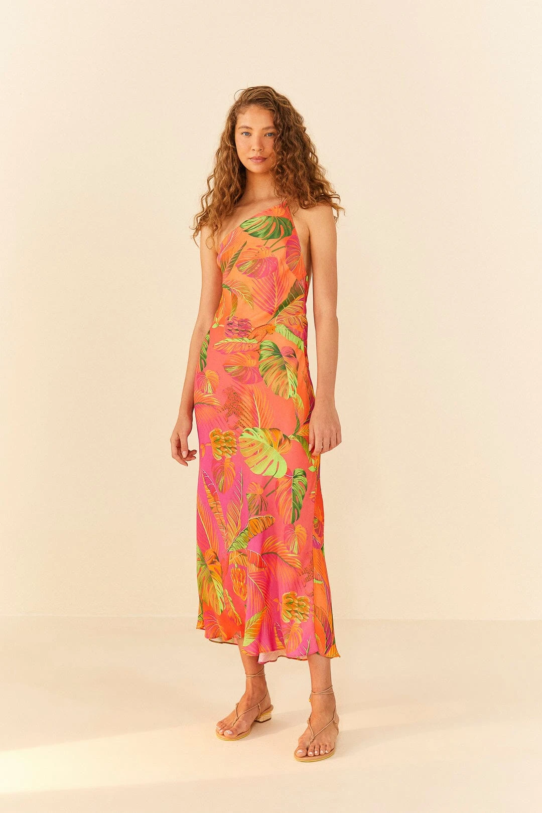 Orange Ombre Forest Lenzing™ Ecovero™ Viscose Midi Dress 4 Orange Ombre Forest Lenzing™ Ecovero™ Viscose Midi Dress - Image 2