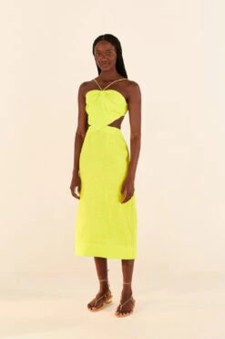 Farm Rio Lime Green Monstera Midi Dress 10 Farm Rio Lime Green Monstera Midi Dress -Farm Rio Store 306330 03