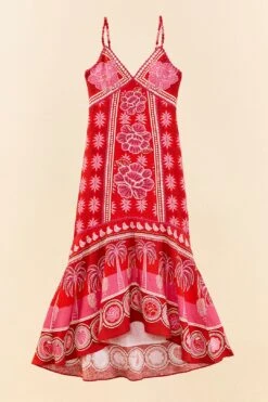 Farm Rio Red Summer Sunrise Maxi Dress -Farm Rio Store 306331 06