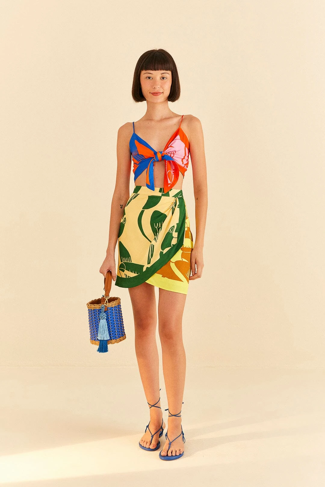 Farm Rio Mixed Rainbow Toucans Lenzing™ Ecovero™ Viscose Mini Skirt 4 Farm Rio Mixed Rainbow Toucans Lenzing™ Ecovero™ Viscose Mini Skirt - Image 2