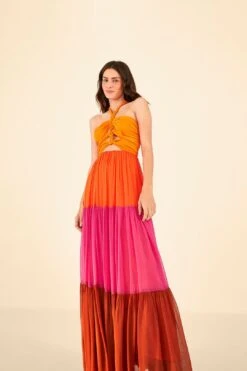 Warm Color Blocking Maxi Dress 10 Warm Color Blocking Maxi Dress -Farm Rio Store 306344 03