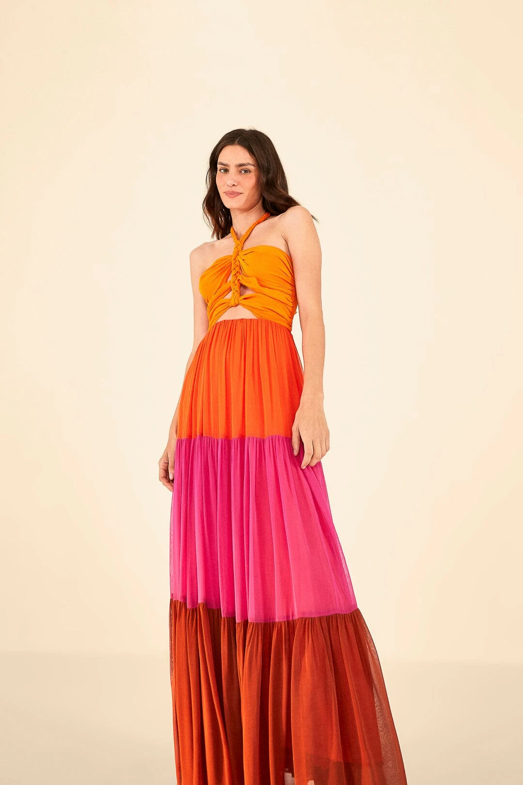Warm Color Blocking Maxi Dress 5 Warm Color Blocking Maxi Dress - Image 3