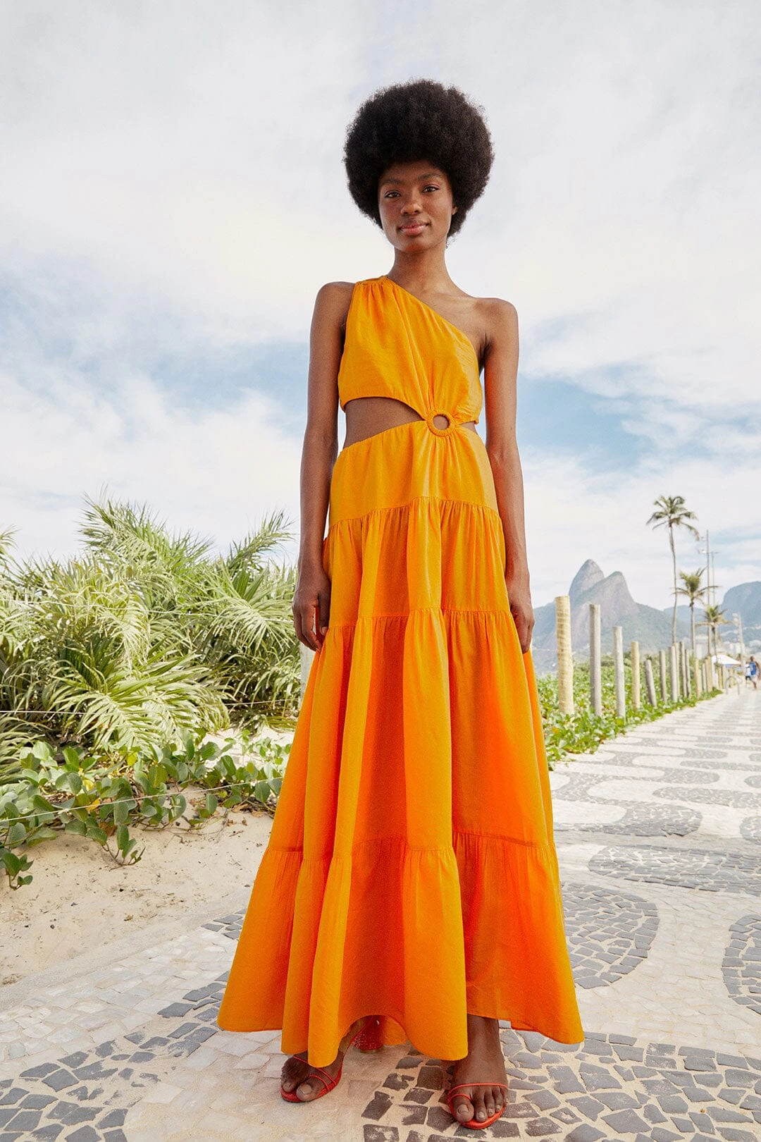 Orange Asymmetrical Maxi Dress 3 Orange Asymmetrical Maxi Dress