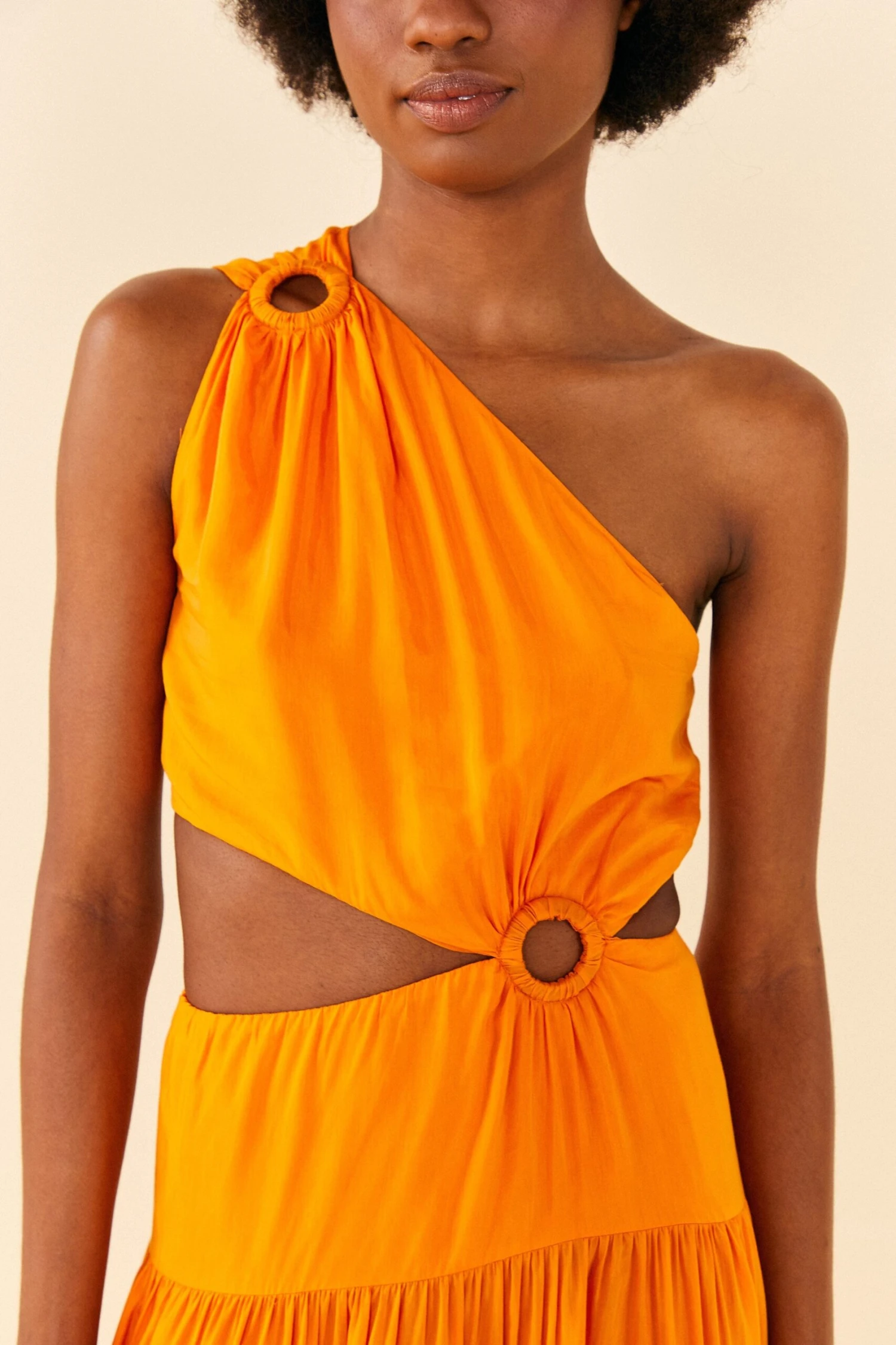 Orange Asymmetrical Maxi Dress 4 Orange Asymmetrical Maxi Dress - Image 2