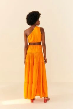 Orange Asymmetrical Maxi Dress 10 Orange Asymmetrical Maxi Dress -Farm Rio Store 306363 03