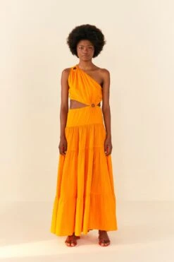 Orange Asymmetrical Maxi Dress 11 Orange Asymmetrical Maxi Dress -Farm Rio Store 306363 04
