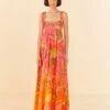 Farm Rio Orange Ombre Forest Maxi Dress 1 Farm Rio Orange Ombre Forest Maxi Dress -Farm Rio Store 306376 04