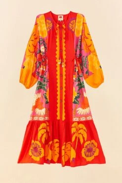 Farm Rio Sunset Patchwork Maxi Dress 13 Farm Rio Sunset Patchwork Maxi Dress -Farm Rio Store 306645 06
