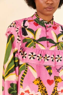 Farm Rio Pink Leopard Forest Blouse 9 Farm Rio Pink Leopard Forest Blouse -Farm Rio Store 306648 03
