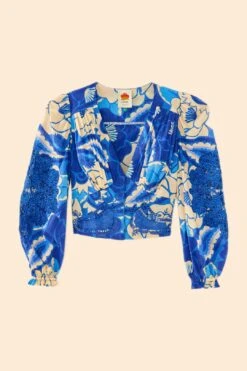 Farm Rio Blue Tropical Groove Blouse 11 Farm Rio Blue Tropical Groove Blouse -Farm Rio Store 306650 06