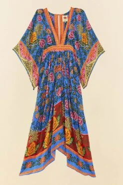 Farm Rio Blue Pineapple Garden Kaftan Maxi Dress -Farm Rio Store 306652 05