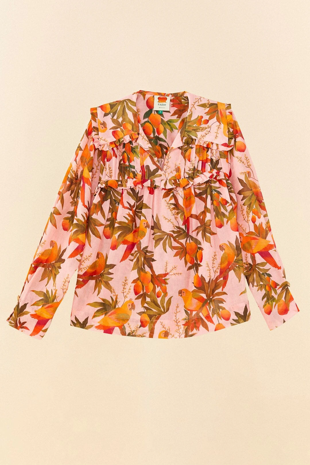 Farm Rio Pink Mango Trees Blouse 8 Farm Rio Pink Mango Trees Blouse - Image 6