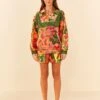 Farm Rio Orange Blooming GardenSweatshorts -Farm Rio Store 306673 01