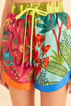 Farm Rio Mixed Prints Nylon Shorts -Farm Rio Store 306686 03