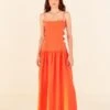 Farm Rio Orange Cut Out Midi Dress -Farm Rio Store 306742 01 1