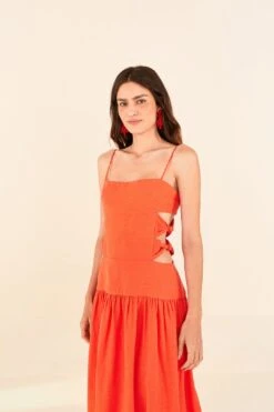 Farm Rio Orange Cut Out Midi Dress 9 Farm Rio Orange Cut Out Midi Dress -Farm Rio Store 306742 02 1