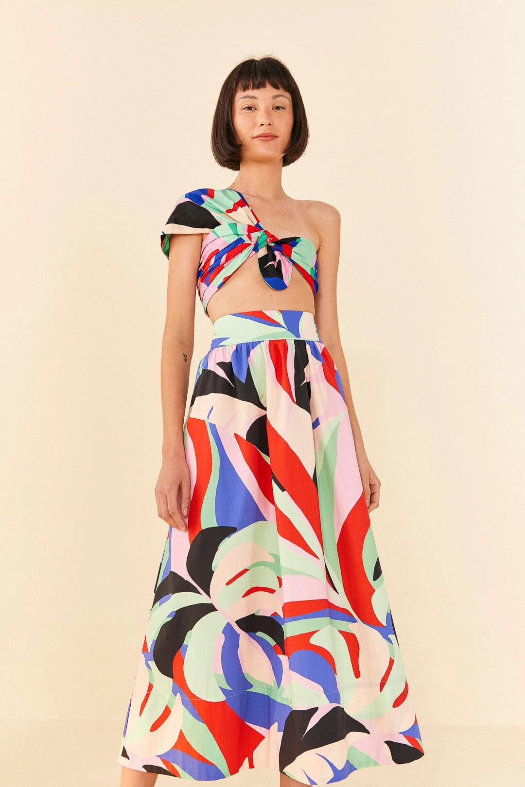 Farm Rio Colorful Monstera Midi Skirt 3 Farm Rio Colorful Monstera Midi Skirt