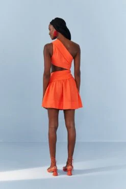 Farm Rio Orange One Shoulder Mini Dress 9 Farm Rio Orange One Shoulder Mini Dress -Farm Rio Store 306896 03