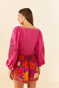 Farm Rio Pink Lace Blouse -Farm Rio Store 306900 04