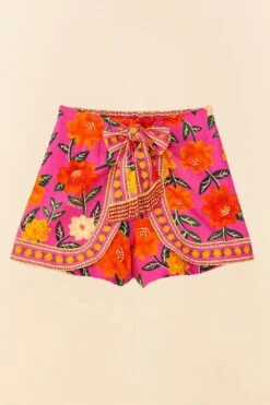 Farm Rio Pink Flower Tapestry Shorts -Farm Rio Store 306990 06
