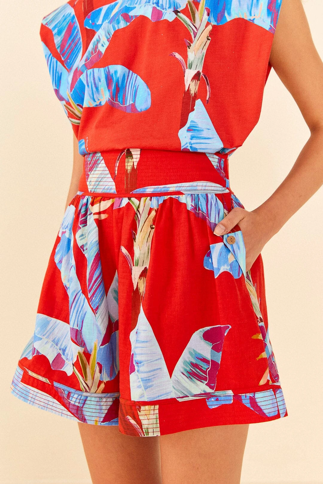 Farm Rio Red Sweet Jungle Organic Cotton Shorts 3 Farm Rio Red Sweet Jungle Organic Cotton Shorts - Image 2