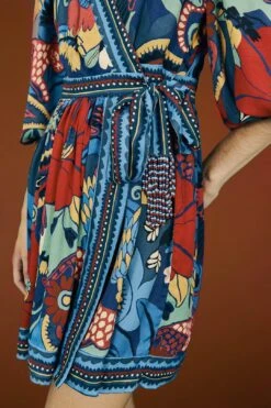 Farm Rio Blue Vintage Forest Lenzing™ Ecovero™ Viscose Mini Dress -Farm Rio Store 308215 03