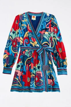 Farm Rio Blue Vintage Forest Lenzing™ Ecovero™ Viscose Mini Dress -Farm Rio Store 308215 06