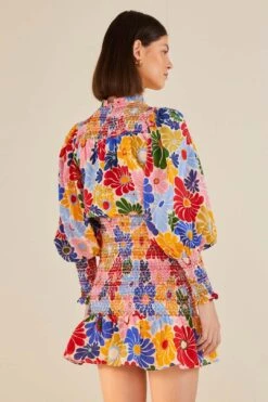 Farm Rio Sand Sunny Daisies Mini Dress -Farm Rio Store 309084 03