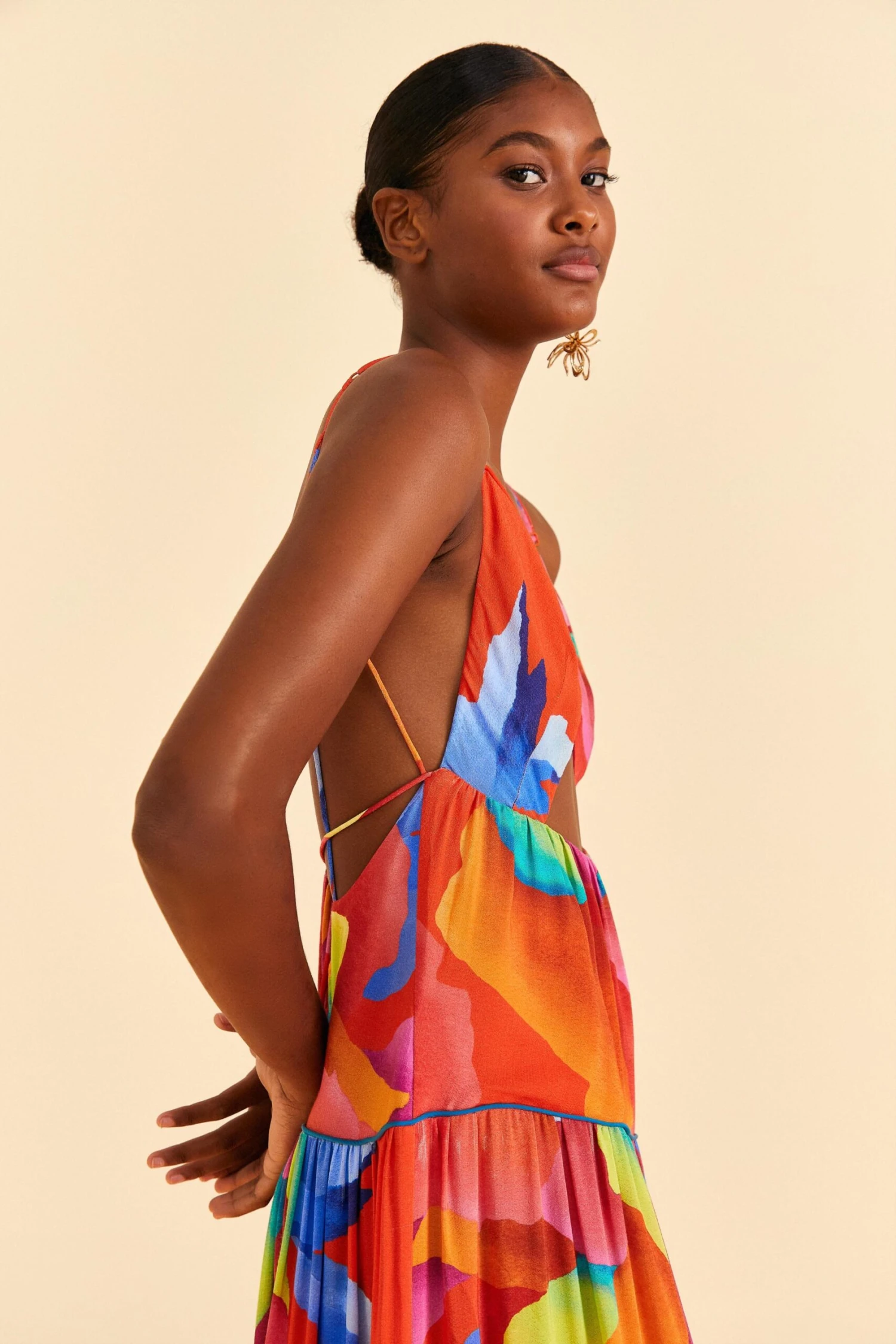 Farm Rio Red Ombre Chita Maxi Dress 4 Farm Rio Red Ombre Chita Maxi Dress - Image 2