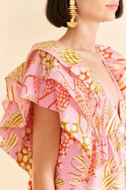 Farm Rio Pink Mixed Lobsters Organic Cotton Mini Dress 10 Farm Rio Pink Mixed Lobsters Organic Cotton Mini Dress -Farm Rio Store 309152 03