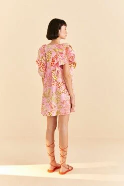 Farm Rio Pink Mixed Lobsters Organic Cotton Mini Dress 11 Farm Rio Pink Mixed Lobsters Organic Cotton Mini Dress -Farm Rio Store 309152 04