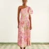 Farm Rio Pink Mixed Lobsters Midi Dress 2 Farm Rio Pink Mixed Lobsters Midi Dress -Farm Rio Store 309155 01