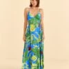 Farm Rio Blue Banana Leaves Sleeveless Maxi Dress 1 Farm Rio Blue Banana Leaves Sleeveless Maxi Dress -Farm Rio Store 309156 01