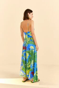 Farm Rio Blue Banana Leaves Sleeveless Maxi Dress 11 Farm Rio Blue Banana Leaves Sleeveless Maxi Dress -Farm Rio Store 309156 04