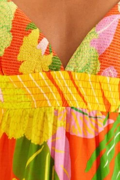 Farm Rio Red Neon Floral Maxi Dress -Farm Rio Store 309157 06