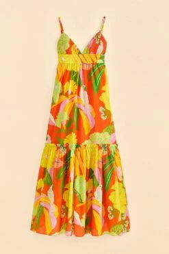 Farm Rio Red Neon Floral Maxi Dress -Farm Rio Store 309157 07