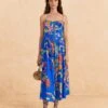 Farm Rio Blue Painted Jungle Midi Dress -Farm Rio Store 309160 01