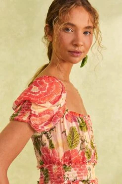 Farm Rio Pink Blooming Floral Maxi Dress -Farm Rio Store 309161 03