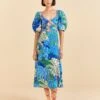 Farm Rio Green Jungle Panther Midi Dress 1 Farm Rio Green Jungle Panther Midi Dress -Farm Rio Store 309167 01