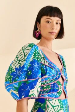 Farm Rio Green Jungle Panther Midi Dress -Farm Rio Store 309167 03