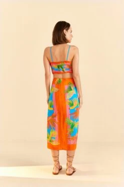 Farm Rio Painted Birds Scarf Midi Skirt -Farm Rio Store 309168 04