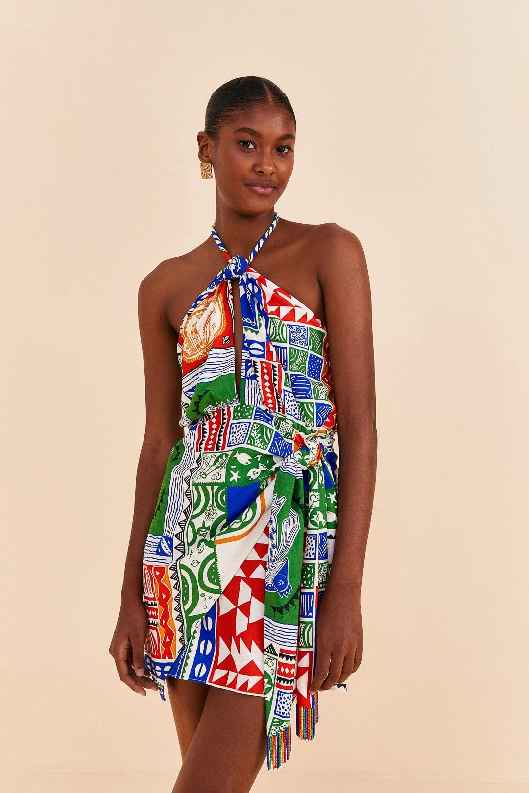 Farm Rio Off-White Pitta Colors Mini Dress 3 Farm Rio Off-White Pitta Colors Mini Dress